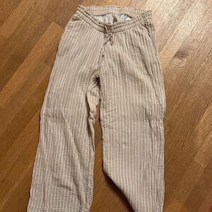 Mama Wide-Leg Muslin Striped Maternity Pants